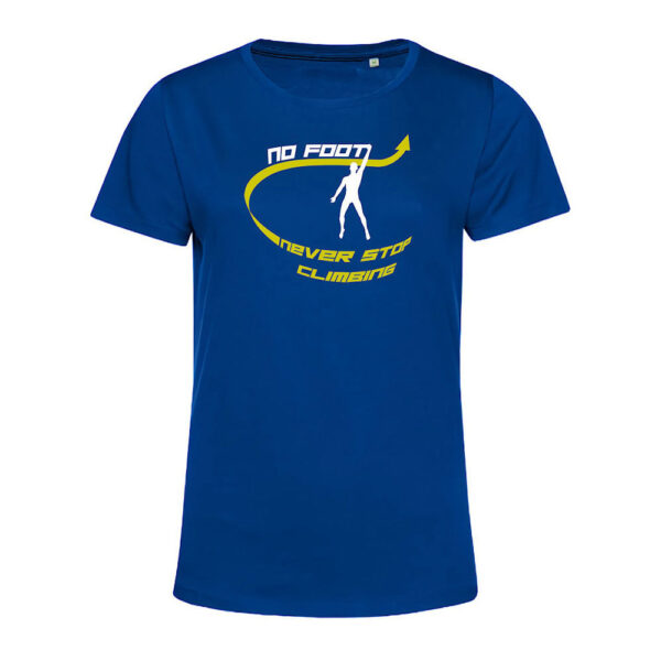 T-shirt Femme No Foot Bleu/Jaune