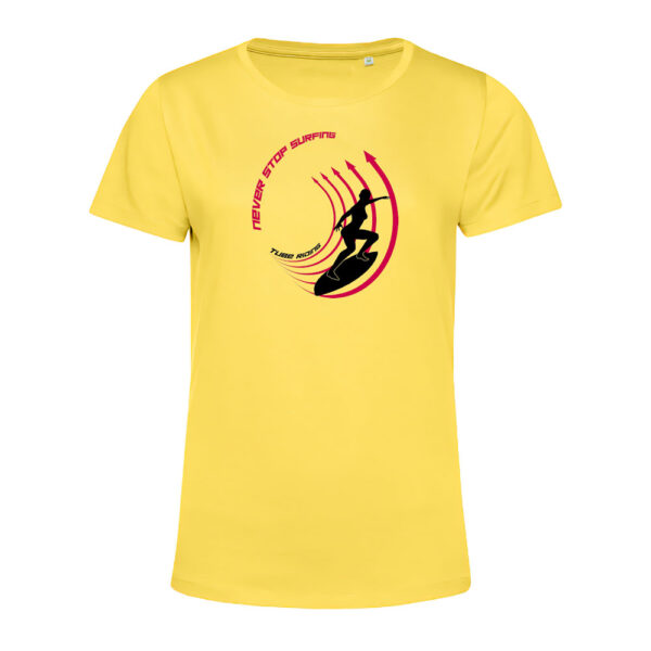 T-shirt femme Tube riding Jaune/Magenta