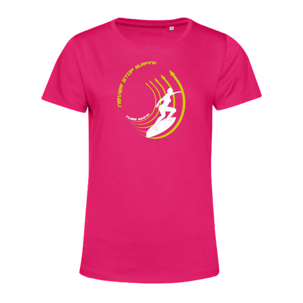 T-shirt femme Tube riding Rose/Jaune