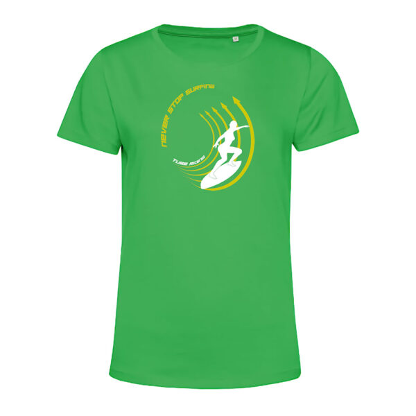 T-shirt femme Tube riding Vert/Jaune