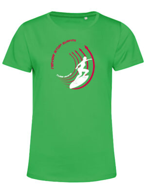 T-shirt femme Tube riding Vert/Magenta