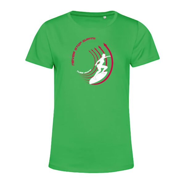 T-shirt femme Tube riding Vert/Magenta