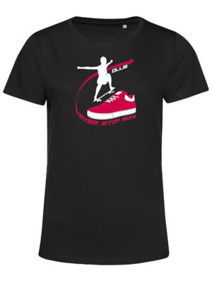 B&C-E150Women-Ollie-Noir-2Magenta T-shirt femme Ollie Noir/Magenta